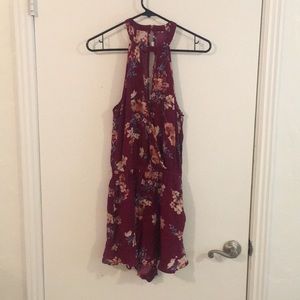 sleeveless floral romper